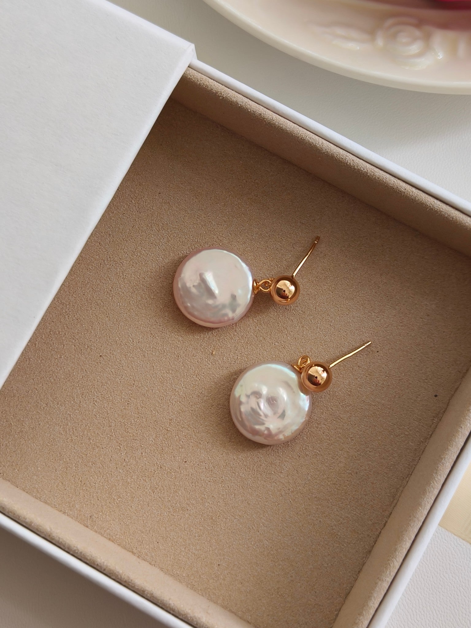 Round Baroque Pearl Earrings