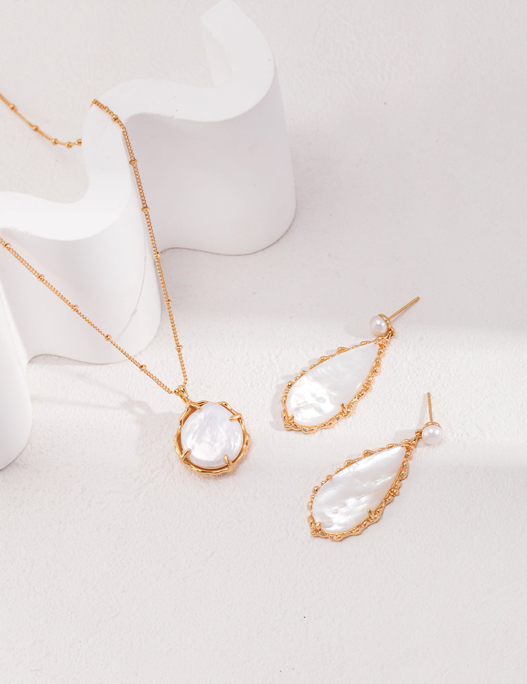 Mother of Pearl Earrings -- Nautilus Collection
