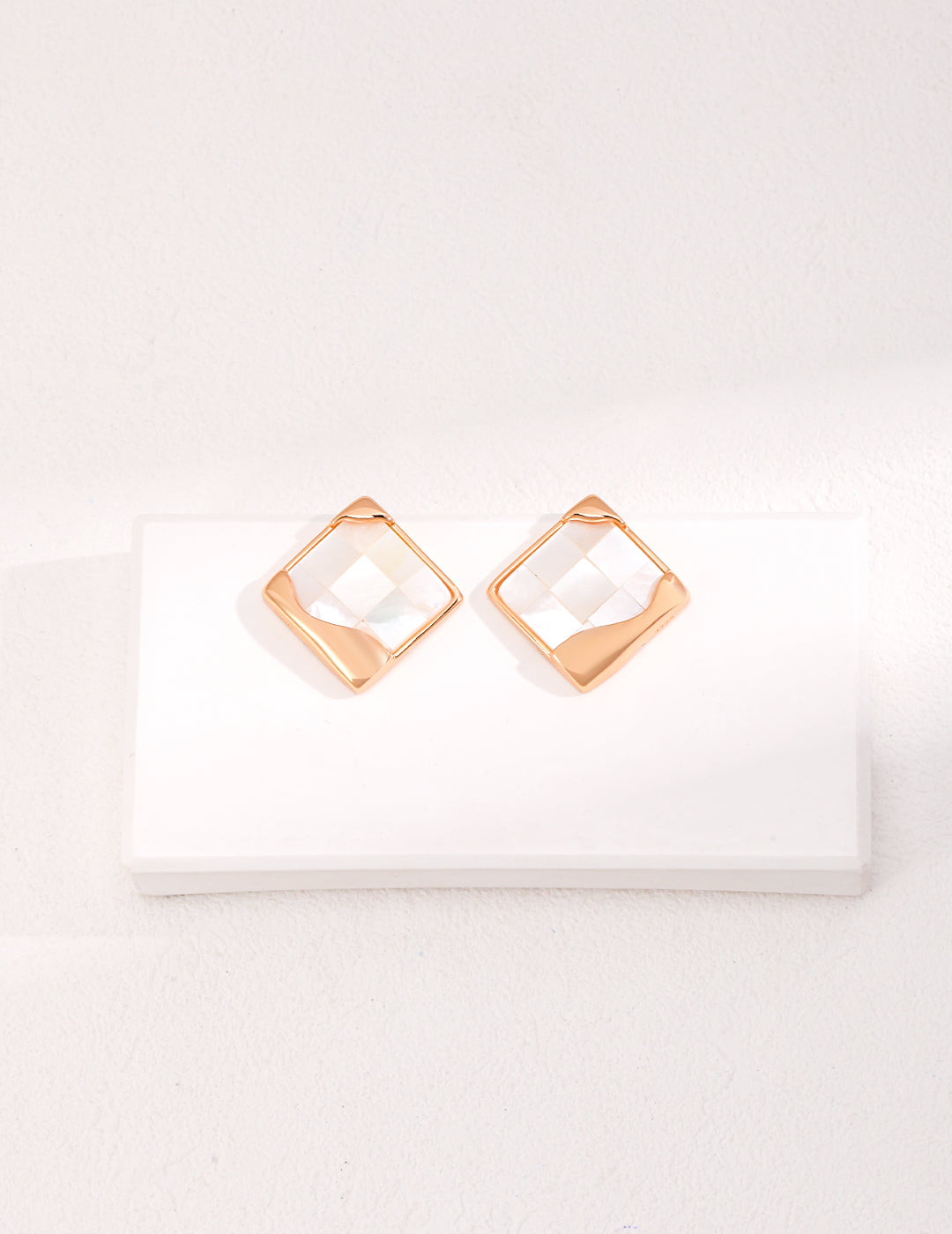 Modern Sterling Silver with Pearl Shell Earrings