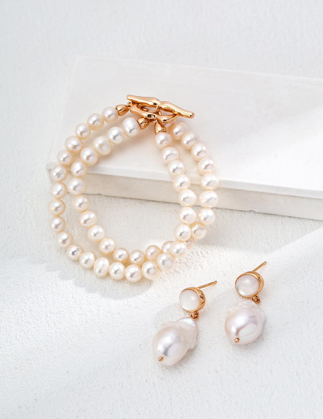 Baroque Pearl with S925 Silver Natural Pearl Shell Earrings